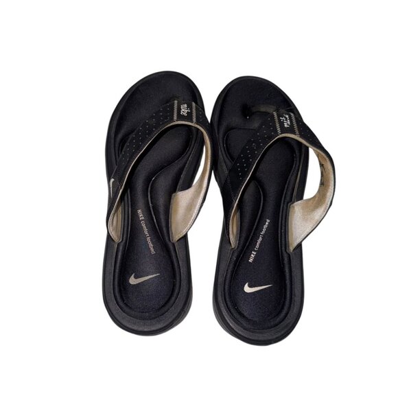(25150) Nike Women's Black Flip Flops Comfort Foot Bed Size 9 - Picture 1 of 4